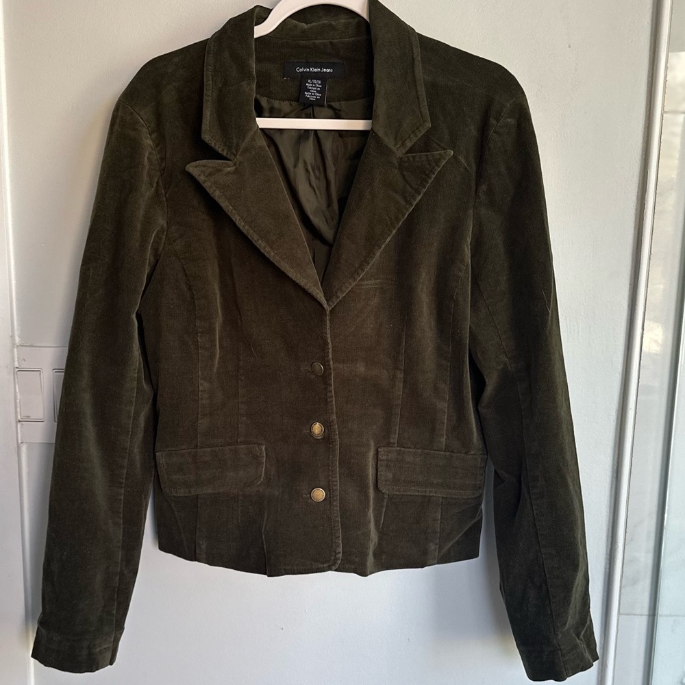 Calvin Klein Jeans Corduroy Olive Blazer sz XL
